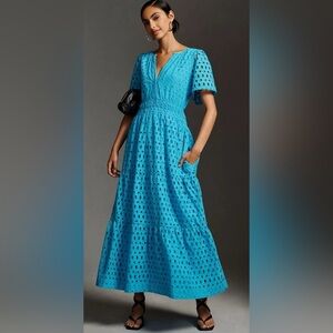 ANTHRO Somerset Eyelet Maxi Dress